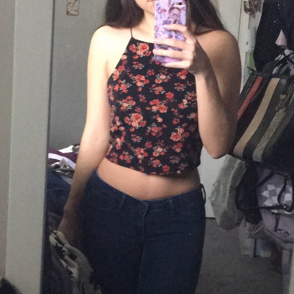 Rose print top